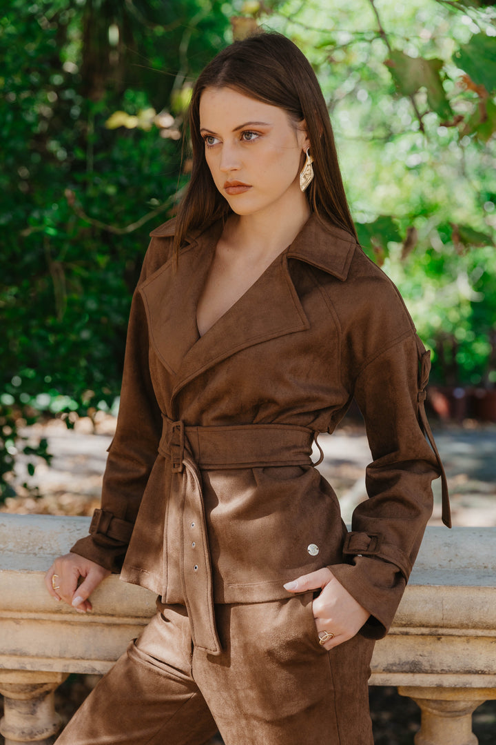 Raven Mock Suede Short Jacket