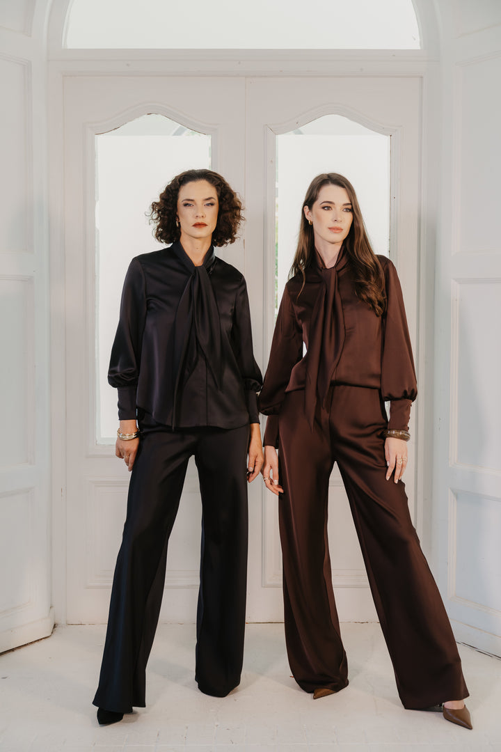 Lumiere Satin Wide Leg Pants