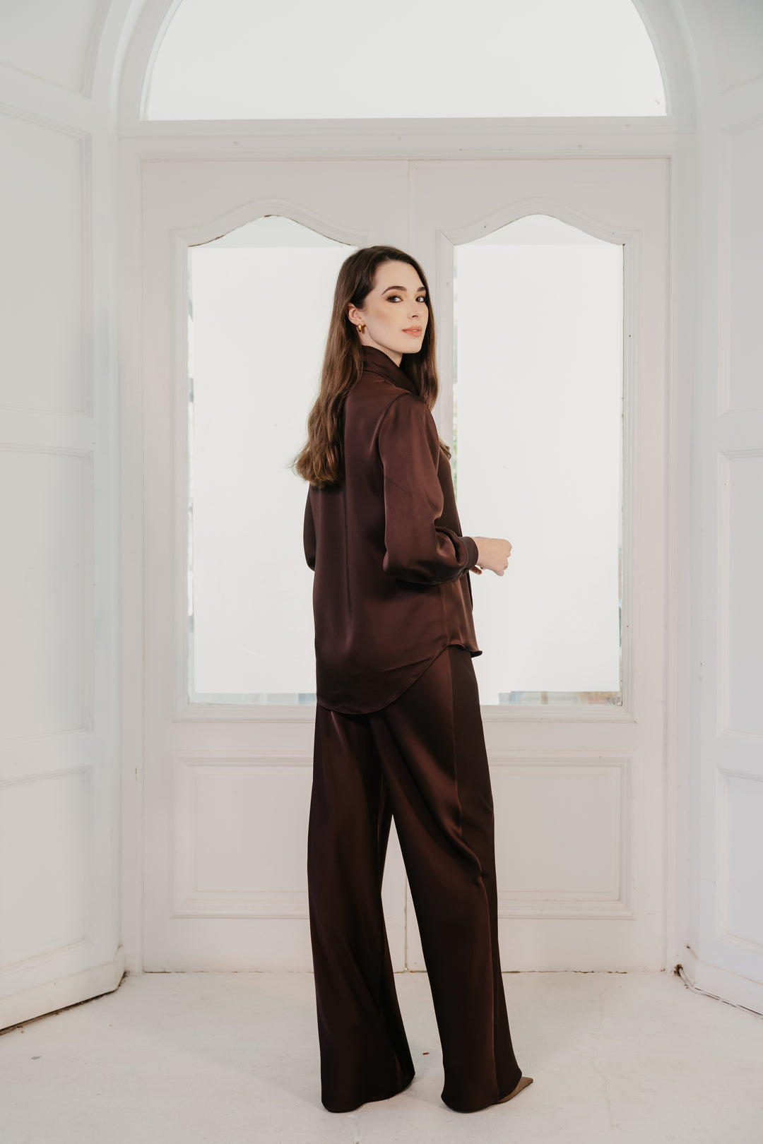 Lumiere Satin Wide Leg Pants