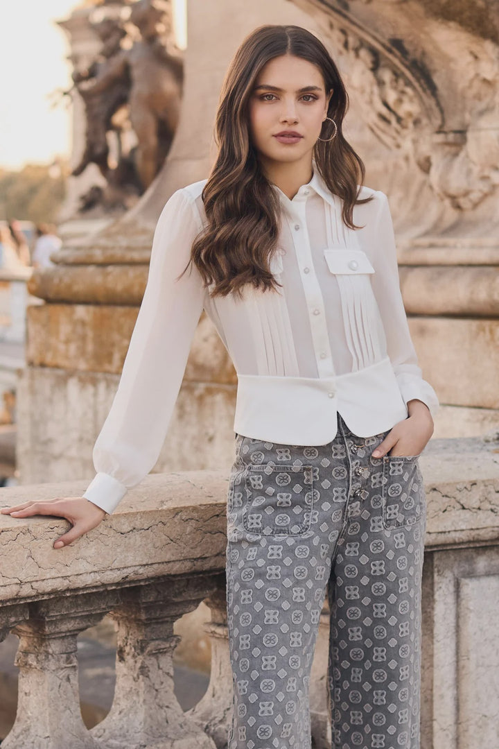Front Pleats Blouse