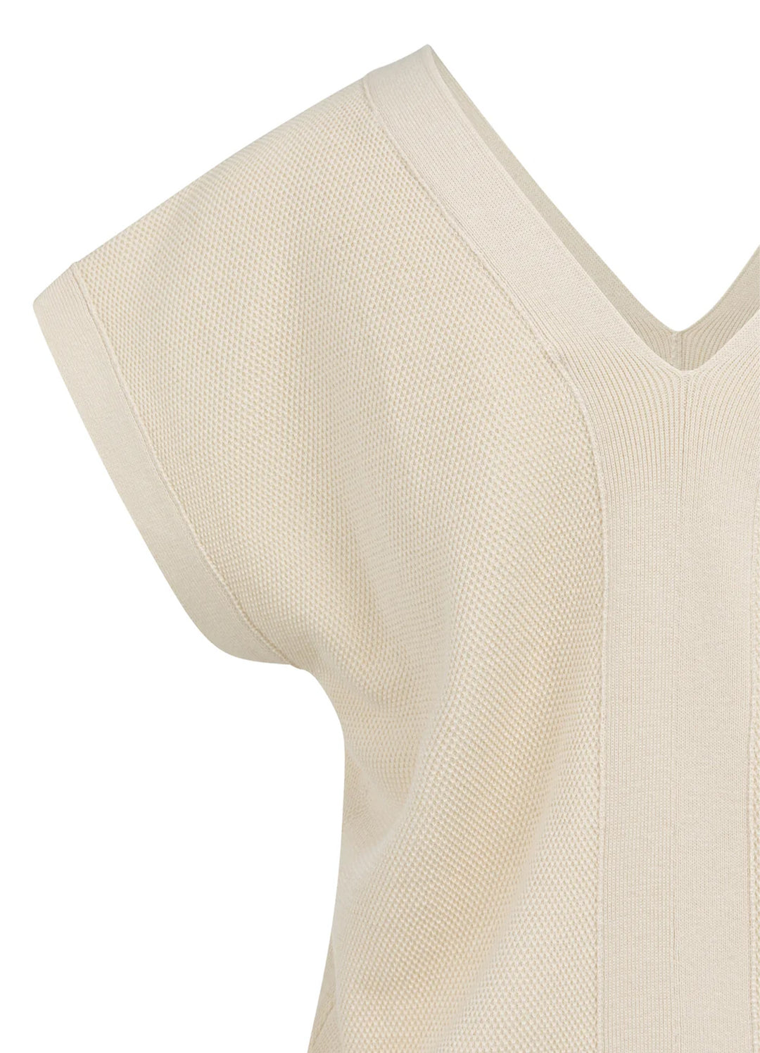 Mesh Stitch Double V-Neck Sweater