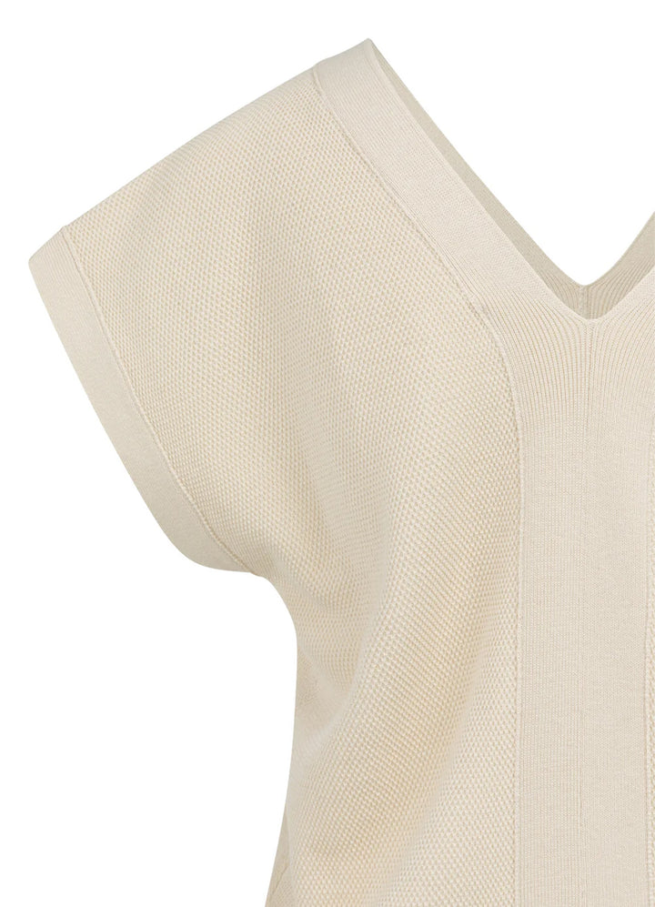 Mesh Stitch Double V-Neck Sweater