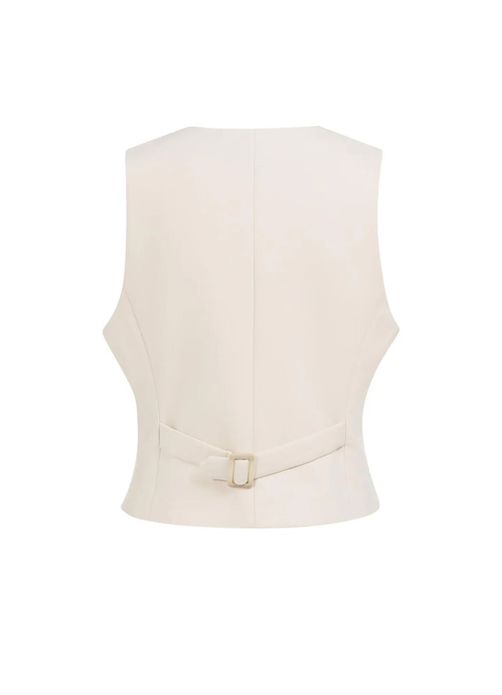 Asymetrical Closure Woven Gillet