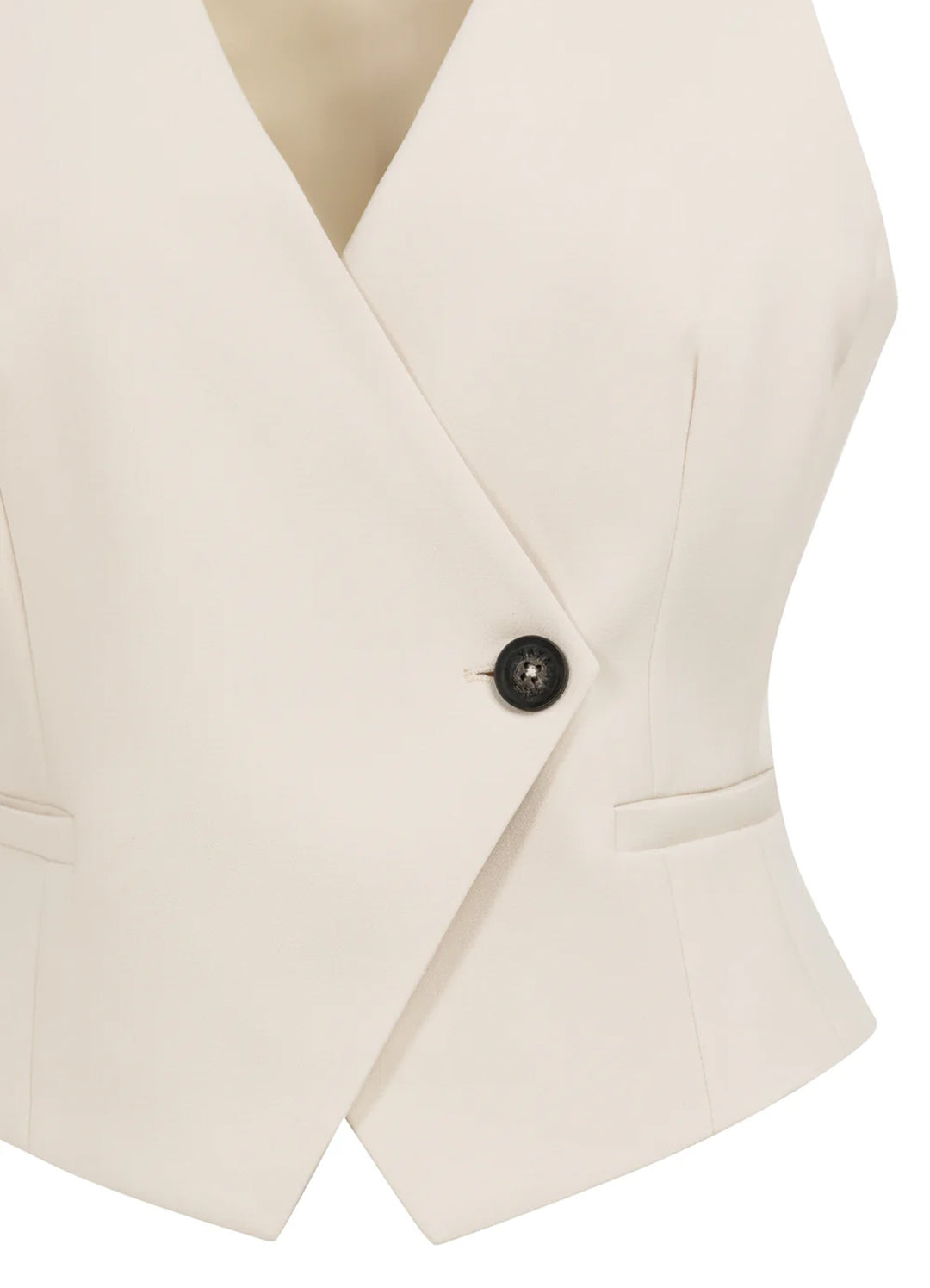 Asymetrical Closure Woven Gillet
