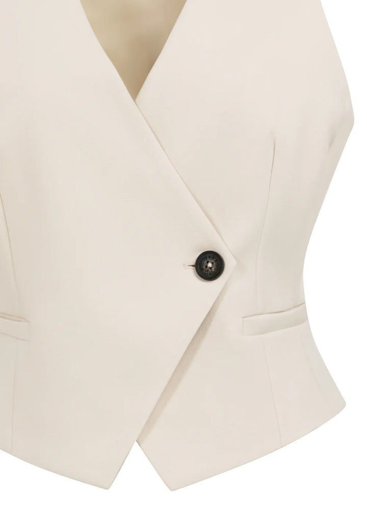 Asymetrical Closure Woven Gillet