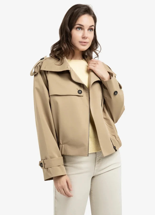 Short Woven Trenchcoat Bomber