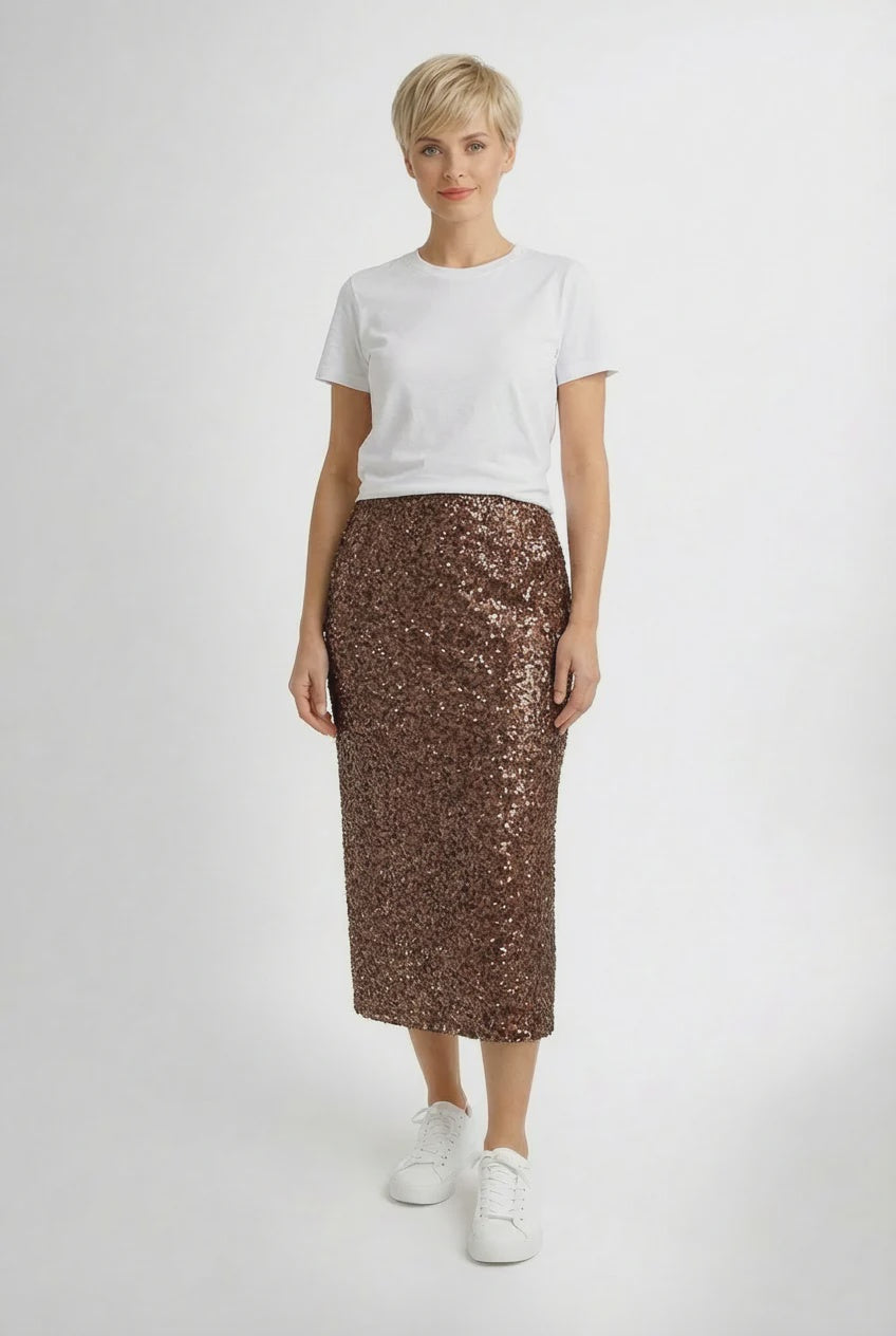 Velvet Sequinned Skirt