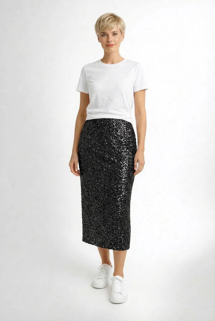 Velvet Sequinned Skirt