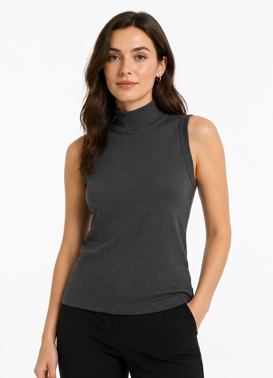 Suus High Neck Rib Singlet