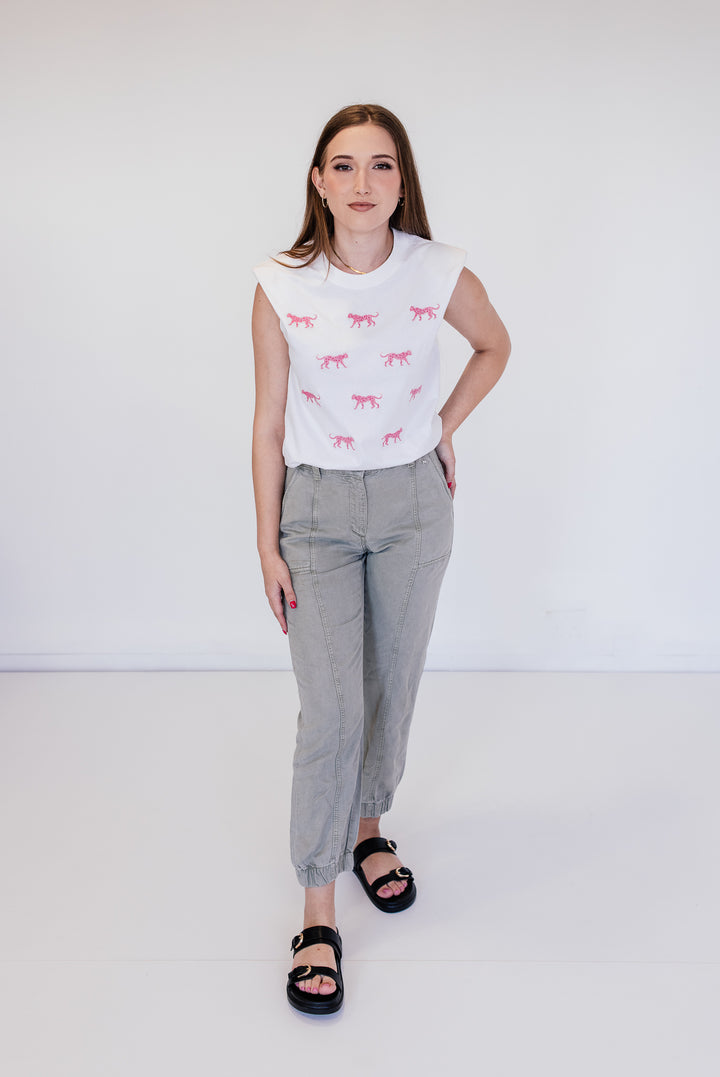 Cheetah Shoulder Pad T-shirt