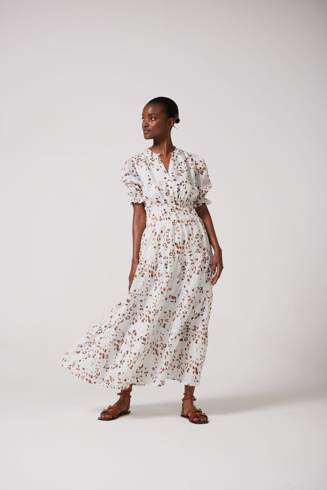 Izrahh Painted Linen Dress