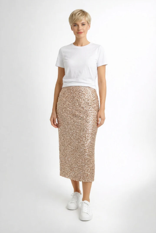 Velvet Sequinned Skirt
