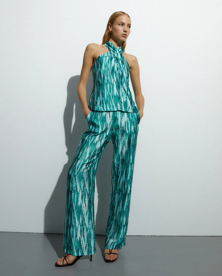 Halter-neck Printed Top